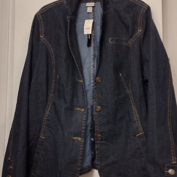 Venezia By Lane Bryant Denim Blazer Jacket Size 18/20  Blue Denim - Picture 5 of 6